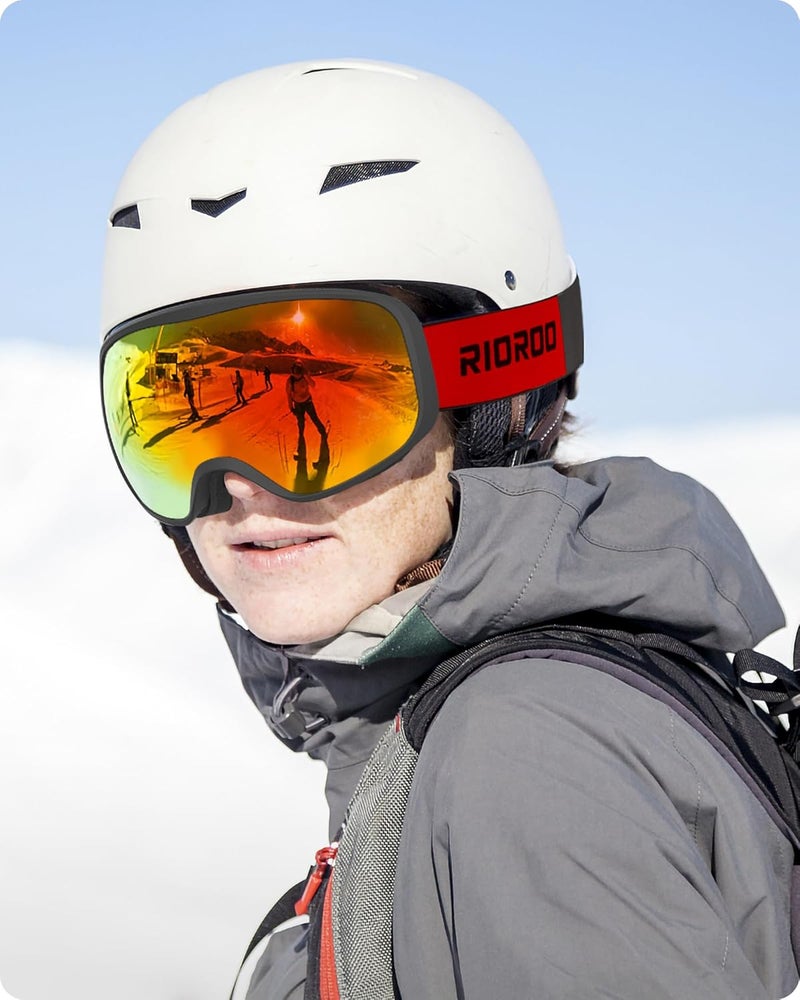 RIOROO Ski Goggles Snowboard Goggles for Men Women Adults Youth,Over Glasses OTG/100% UV Protection/Anti-fog/Wide Vision - Image 2